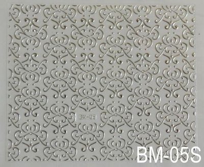 Наклейка для дизайну нігтів на клейовій основі "Срібло" BM-05S bm_18 фото