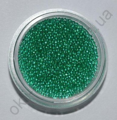 Бульонки для дизайну нігтів прозорі (зелені), 5 грам bul_20 фото