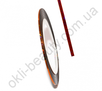 Декоративна самоклеюча стрічка (0,8 мм) №7 Колір: бронзовий голограма len_07 фото