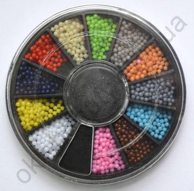 Намистинки в карусельке для дизайну нігтів (12 кольорів) payet_kar_01 фото