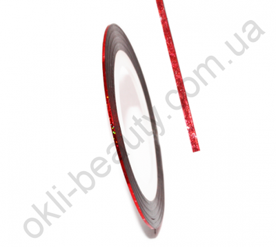 Декоративна самоклеюча стрічка (0,8 мм) №10 Колір:червоний голограма len_10 фото