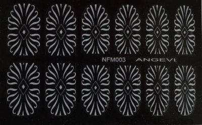 Наклейки для нігтів "Білі" NFM 003 NFM_14 фото