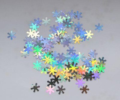 Сніжинки для дизайну нігтів #2 (срібло голограма) sn-02 фото