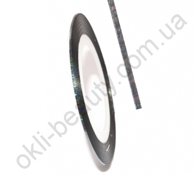 Декоративна самоклеюча стрічка (0,8 мм) №15 Колір: темне срібло голограма len_15 фото