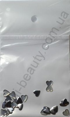 Прикраси для нігтів - сердечко (25 штук в пакетику) Колір: срібло zak_10 фото