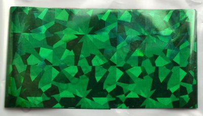 Фольга для дизайну нігтів, литва (перекладна). Колір: зелена великі осколки (Розмір: 4 см на 1 метр) foil_33 фото