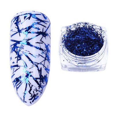 Пластівці - павутинка для нігтів (втирка, синій) yuki_s фото