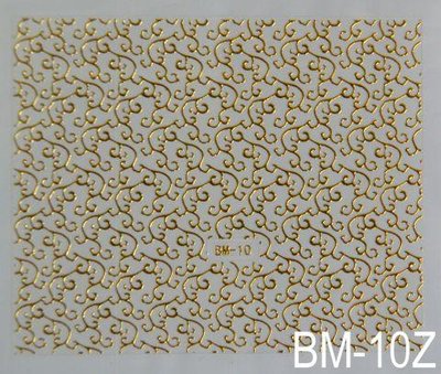 Наклейка для дизайну нігтів на клейовій основі "Золото" BM — 10Z bm_07 фото